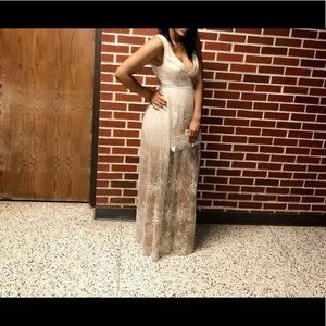 Long Sheer Designed Dress